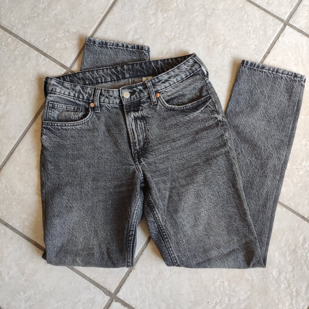 H&M Women's Straight Leg Jeans - Washed Black